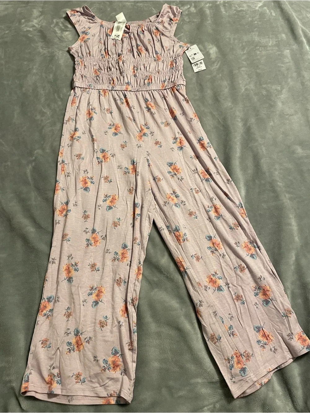 OshKosh B'gosh Lavender Floral Wide-Leg Jumpsuit
